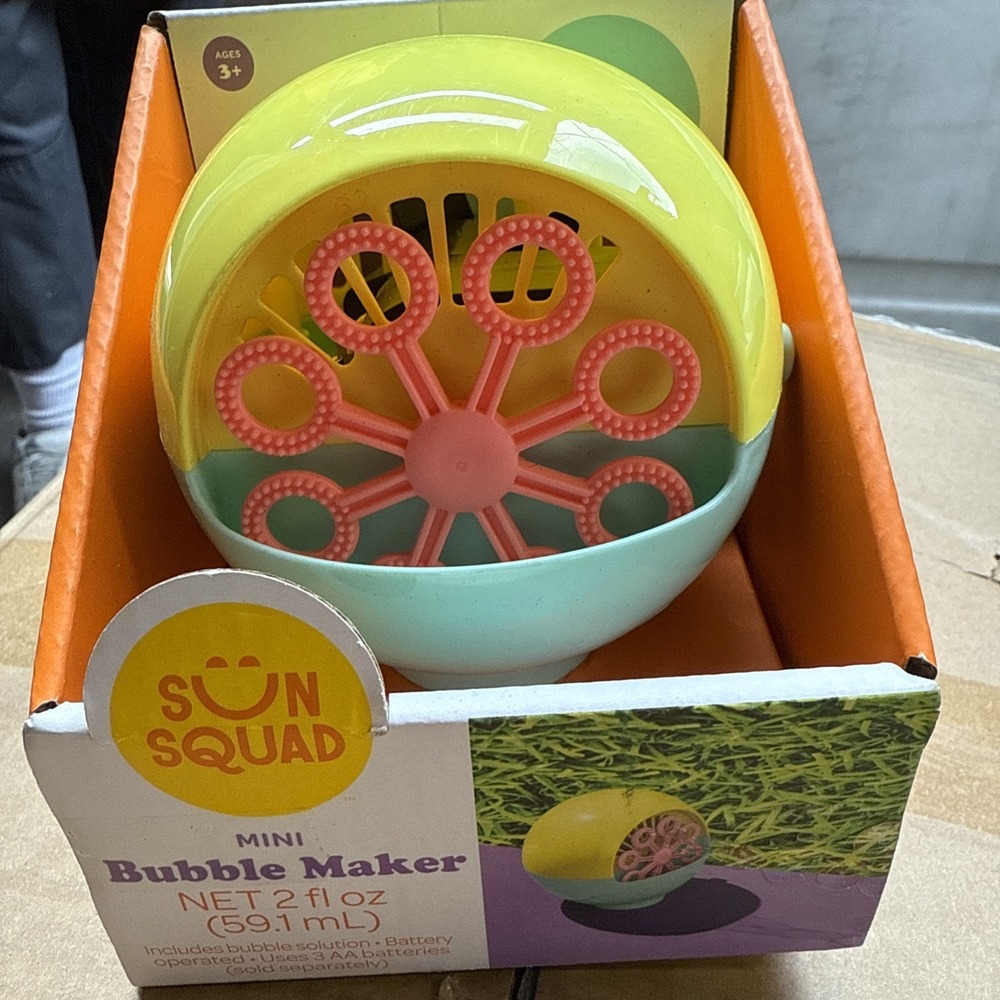 Sun Squad Mini Bubble Maker Fun Bubble Toy for Kids Ages 3+,‎ Lot of 2 (V)